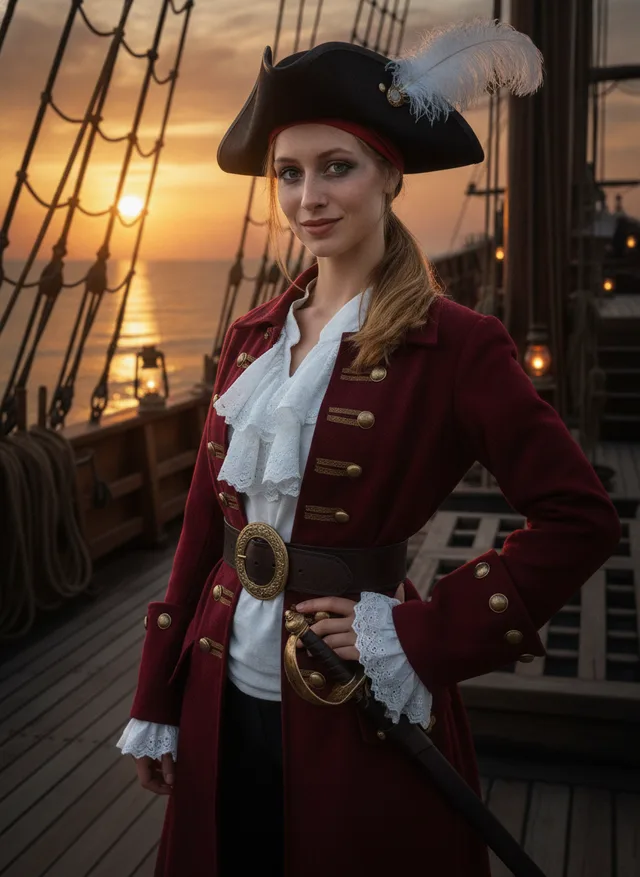 Pirate costume sample (confident grin)